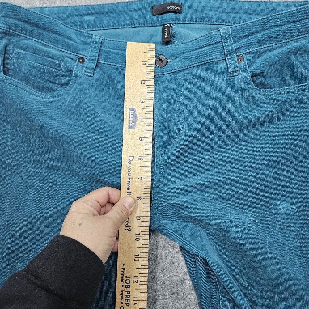 Edyson Hampton Skinny Jeans Womens 32 Long Teal Blue Corduroy Stretch 32x32 - Picture 9 of 12